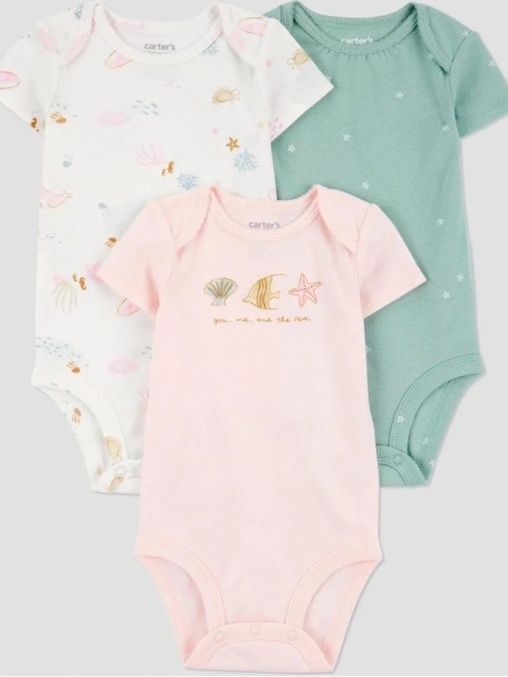 Carter's Girls' 3-Pack Short Sleeve One-Pieces